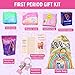 Period Kit for Tweens - First Period Kit for Girls 9-12 10-14 for School- Comfort Fit Feminine Pads Designed for Tween Teens Needs- Period Bags for Teen (Pink)