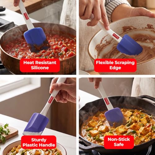 Image of HAZEL Big Silicon Spatula with Plastic Handle, Blue