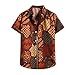 Funky Hawaii Chemise à manches courtes pour homme, différentes couleurs, vacances, plage, imprimé, palmiers, poche avant, imprimé hawaïen, coupe ajustée, t-shirt pour homme, rouge, M