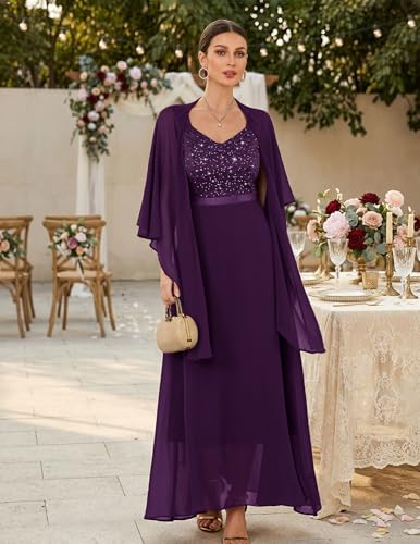 Image of BeryLove Summer Formal Wedding Guest Prom Dresses Sequin Cocktail Evening Lace Elegant Mother of The Bride Dress