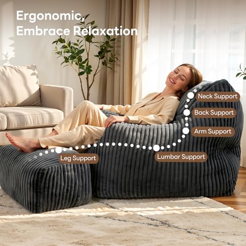 Image of Giant Bean Bag Chair, Oversized Bean Bag Couch for Adults
