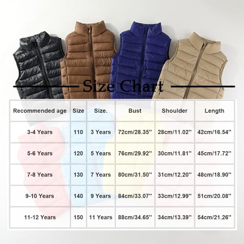 Toddler Girls Stand Collar Puffer Vest Lightweight Zip Up Outerwear Kids Baby Boys Warm Winter Down Coats for 3-12 Years3
