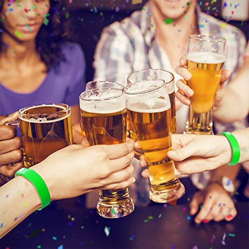 Ouchan Plastic Event Wristbands Neon Green - 500 Pack Vinyl Wristbands For Parties #TOP4