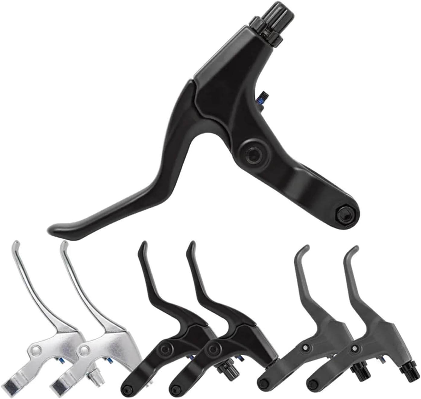 Bike Brake Levers 6 Pairs of Bicycle Brake Lever, Mechanical Bicycle Handle, Aluminum Mountain Bike Folding Accessory Parts(Sliver)