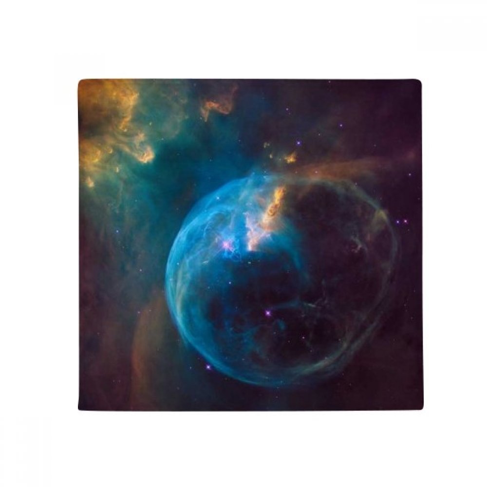 Idée cadeau tapis de sol imprimé nébuleuse bleue déco originale pour maison 50x50cm