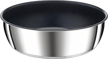 Tefal L97135 Wok with Removable Handle, 9.4 inches 24 cm, Deep Frying Pan, IH Gas Fire, No Harmful Substances such as PFOA, Ingenio Neo IH Stainless Unlimited Saute Pan, Non-Stick and Long-Lasting Stainless Steel