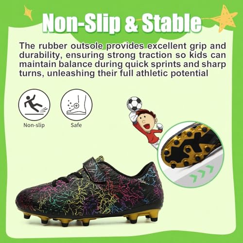 CBUSTER Kids Soccer Cleats Boys Football Cleats Girls Soccer Shoes AG/FG2