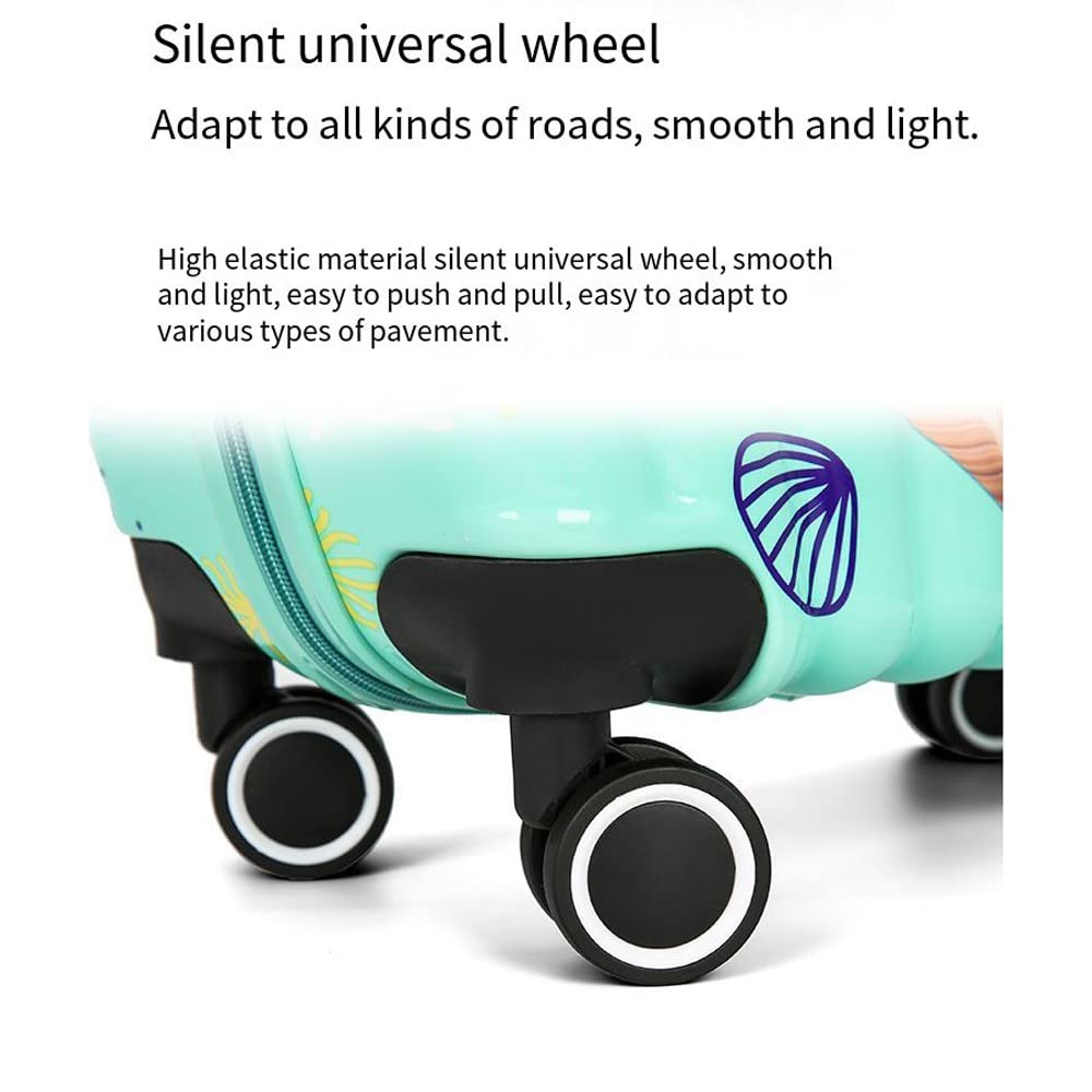 Maleta Trolley Infantil Equipaje Shell De Gran Capacidad con Ruedas Universales 44X35x22cm(Color:Light Green)