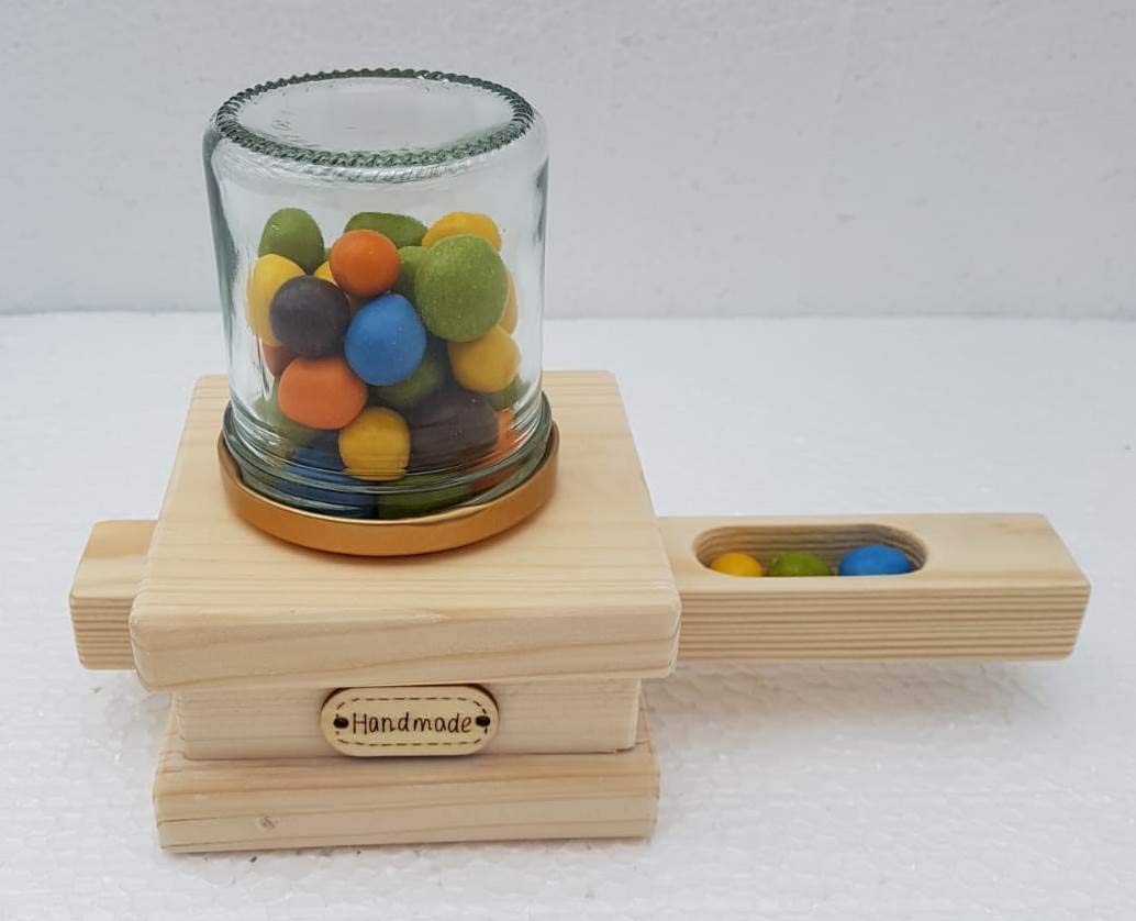 Holzbausatz-Bastelset- Bonbonspender aus Holz- Süßigkeitenautomat- Naturholz- Bausatz- Werken mit Spaß - Holzbausatz - Geschenkidee für Geburtstag - Kinder