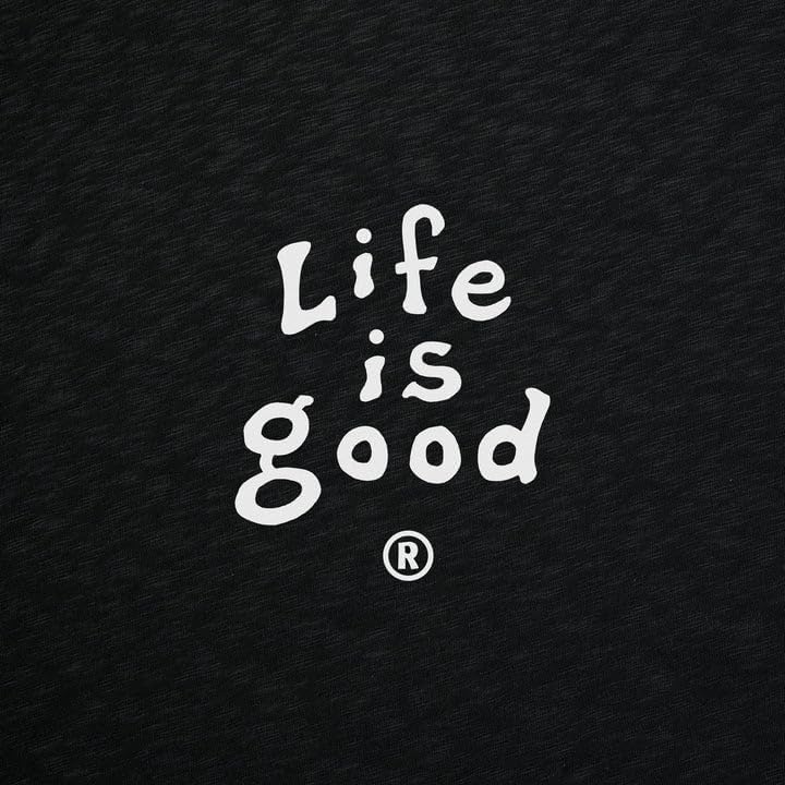 Life is Good. Women's Vintage LIG Stack Slub Easy Fit Tank, Faded Black
