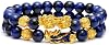 BOMAIL Feng Shui Good Luck Bracelets- Natural Tiger Eye Stone Healing Energy Pixiu Dragon Charm Beaded Bracelet Attach Wealth Money Jewelry
