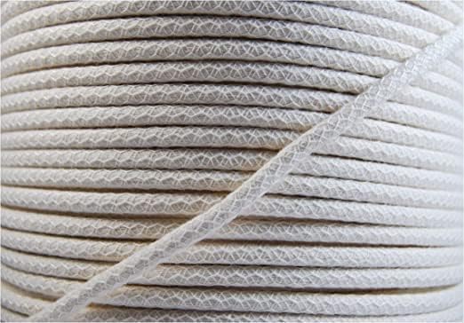 celloexpress Cotton Piping Cord - Natural - Netted, Pre-Shrunk - For Upholstery, Soft furnishings, Dressmaking (6mm White, 10m - 1000cm)