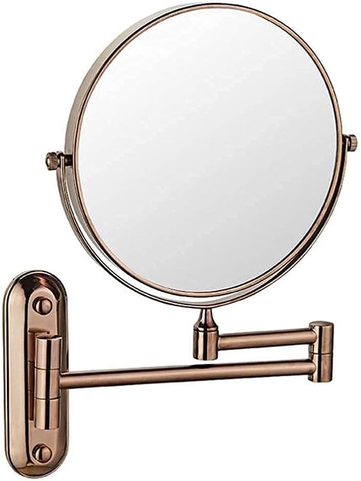 Makeup Mirror Vanity Mirror Bathroom Wall Mount Mirror, Vanity Mirror Folding Rotating Telescopic Mirror Double- Sided Magnifying Beauty Mirror Cosmet (Nickel Wire Drawing 5X) image 5