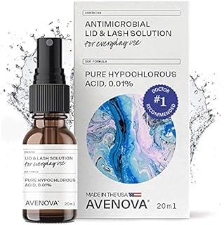 Avenova Eyelid and Eyelash Cleanser Spray - Dry Eye Relief With Pure Hypochlorous Acid, Gentle Everyday Lash Cleanser For Blepharitis Irritation and Stye Treatment, FDA Cleared Formula, 20mL (0.68oz)