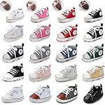 KIDSUN Unisex Baby Boy Girl Canvas Sneaker Soft Sole Infant Lace up Newborn Ankle Toddler First Walkers Crib Shoes - Image 2