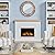 Real Flame Marshall 49" Slim Electric Fireplace with Mantel for Living Room or Bedroom, Replaceable Fireplace Insert Heater, Realistic Log and Flame Effect, Remote Control, White