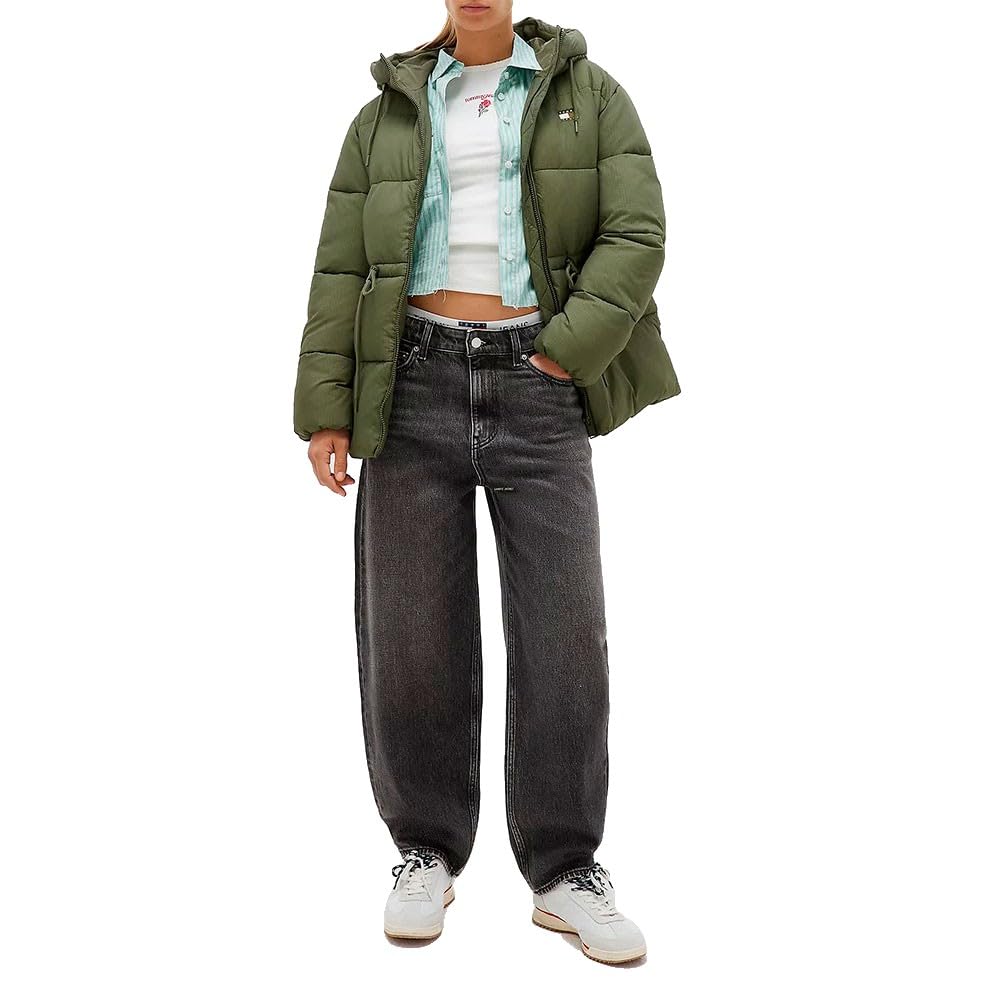 Tommy Jeans Tjw Hooded Midi Puffer Jacket Dw0dw21626 Chaqueta acolchada Mujer (Pack de 1)