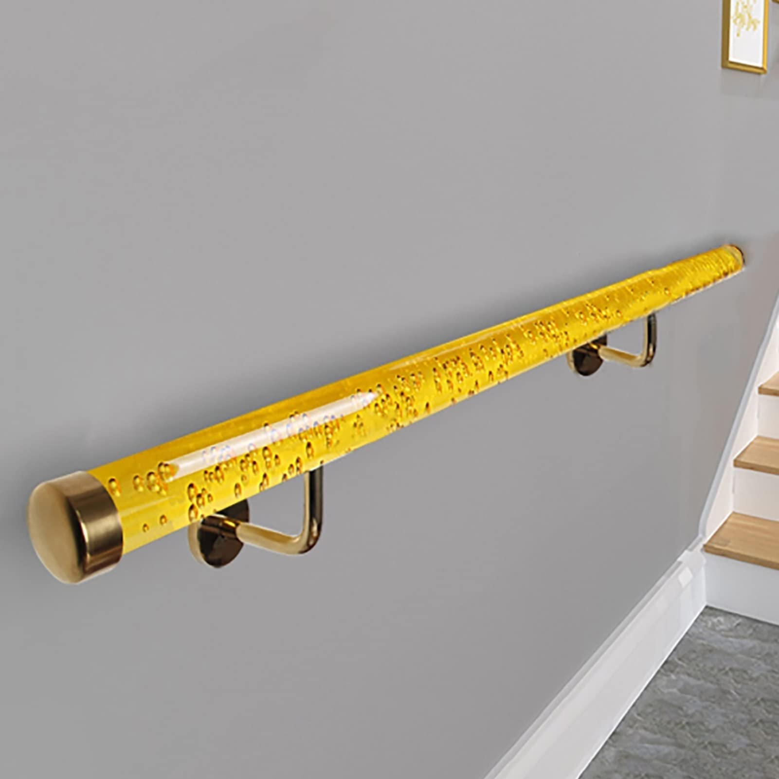 Main courante acrylique kit complet mural avec rampe escalier cristal et embout inox
