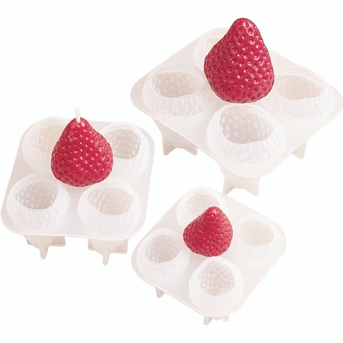 Fituenly 3d Strawberry Silicone Mold, Flexible Reusable Fruit Silicone Mold for Resin Soap Chocolate Candle Making Cake Decor Diy Crafts