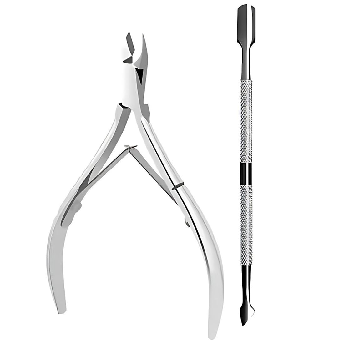 Set di 1 paio di forbici professionali per cuticole in acciaio inossidabile (per tagliare), pinze per cuticole alta qualità, con 1 cursore in acciaio inossidabile, adatte per dita di mani e piedi