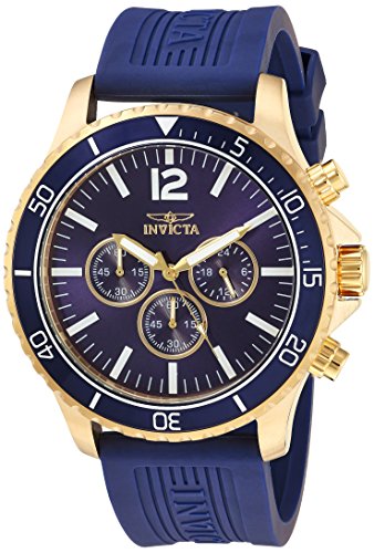 Invicta Men's Pro Diver Stainless Steel Quartz Watch with Polyurethane Strap, Blue, 24