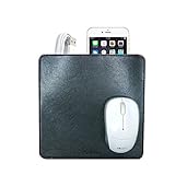 Tainada 2 in 1 Multi-Functional Mouse Pad with Electronic Accessory Storage Pouch Carrying Bag Function + Bonus Web Cam Stickers (Black)