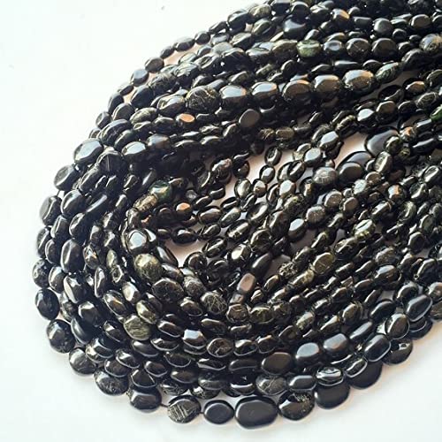 Tourmaline noire naturelle en perles ovales 6mm LKBEADS, fil de pierres véritables haut de gamme