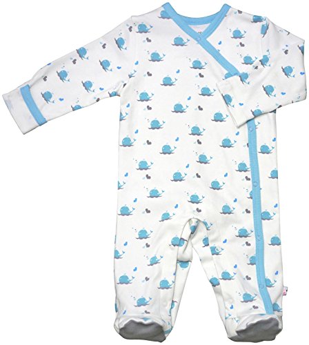 Babysoy Organic Cotton Pattern Footie (Baby) - Whale-0-3 Months