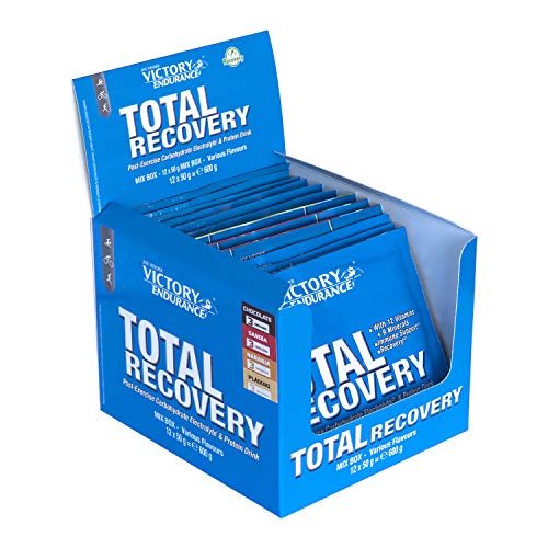 Victory Endurance Total Recovery. Maximiza la recuperación después del entrenamiento. Enriquecido con electrolitos y vitaminas. Sabores Variados (12 x 50 g)