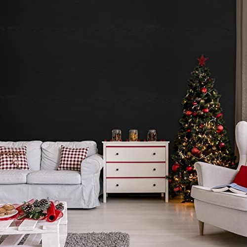 Sticky Back Plastic Roll Black Wood Effect Vinyl Wrap Self Adhesive Wallpaper 40cm X 300cm Waterproof Peel and Stick Wallpaper for Decorative Kitchen Worktop Table Christmas Decorations