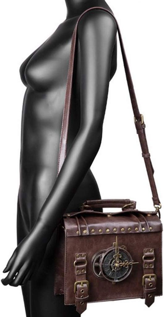 SteamPunk Bag, Vintage PU Leather Gothic Shoulder Bag for