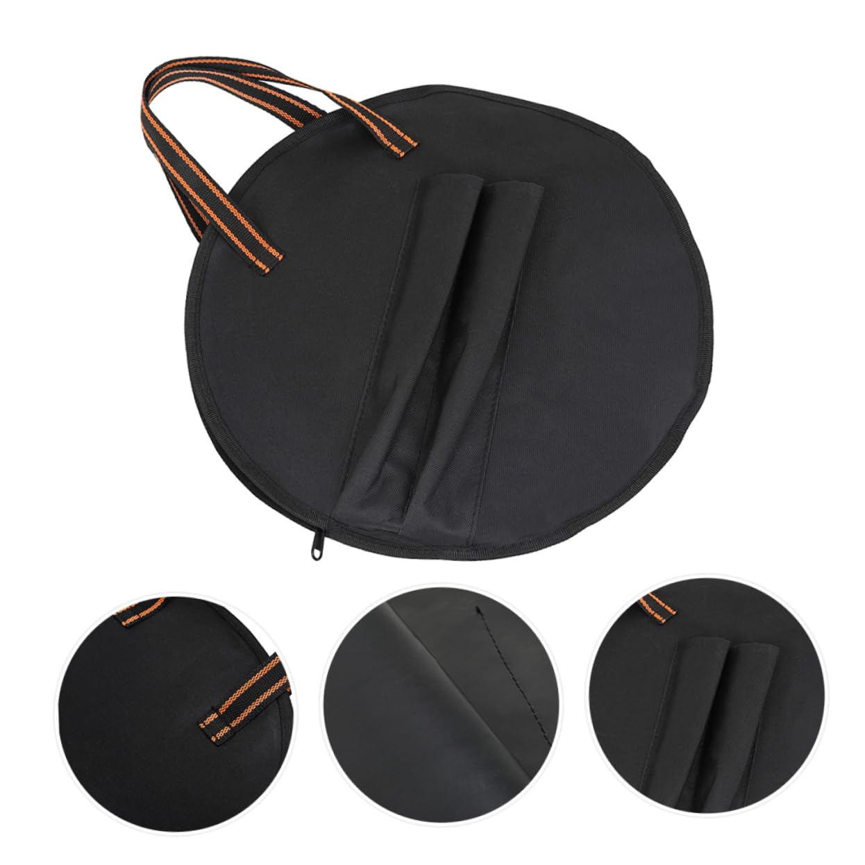 NULYLU Portable Dumb Drum Storage Bag Musical Instrument Case Tote Pouch for Drum Sticks Lightweight Compact Design Black