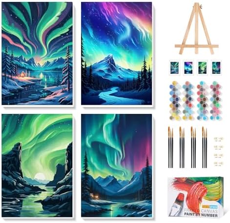 Amazon.com: Camocin 4 Pack Framed Paint by Numbers Kit for Adults with