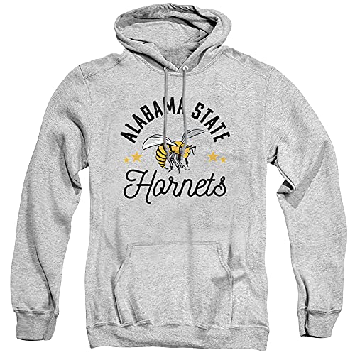 Alabama State University Official Hornets Unisex Adult Pull-Over Hoodie,Athletic Heather, 2X-Large