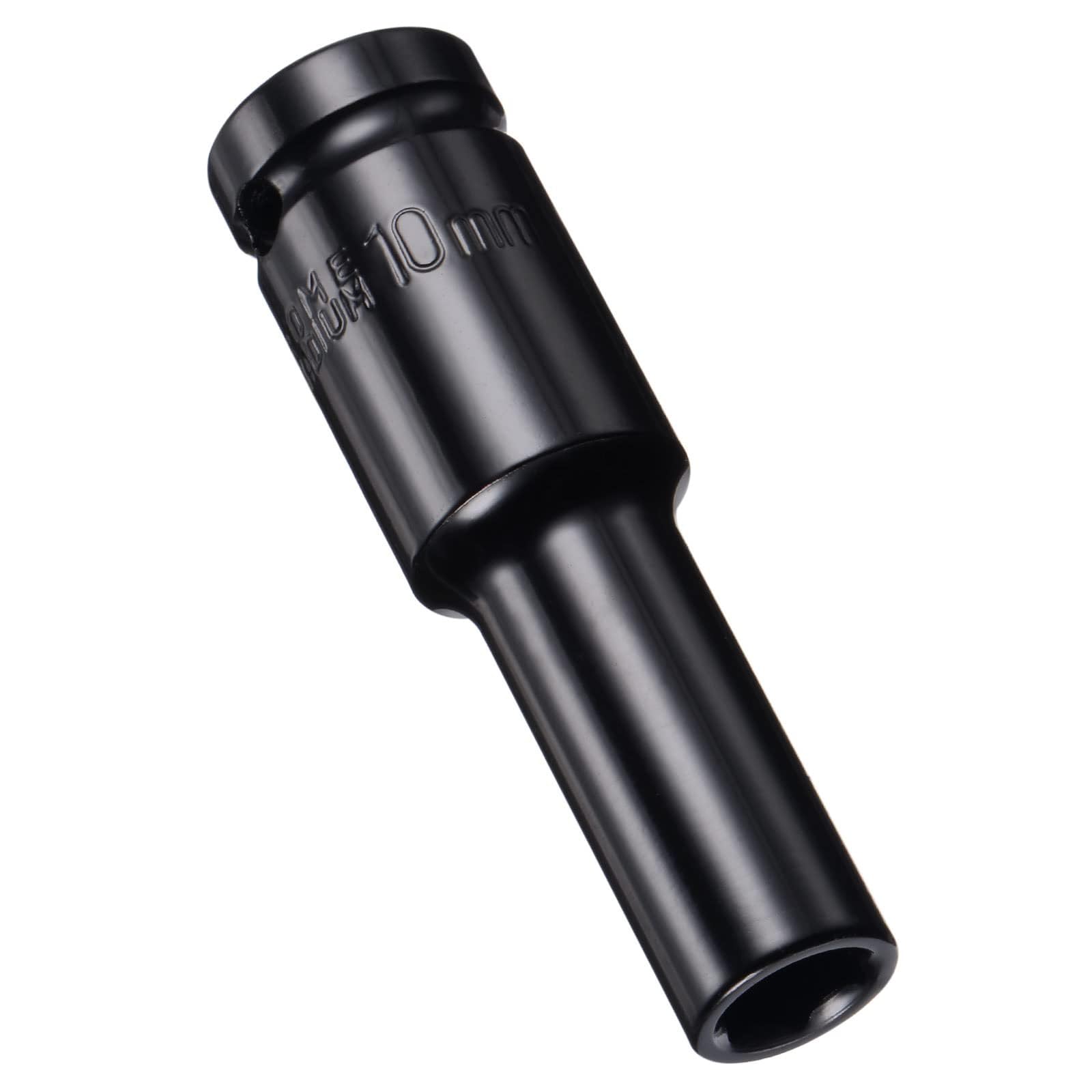 MACHSWON 2Pcs 1/2 Inch Drive - 10mm Deep Impact Socket with 6 Point Design, Heat-Treated Cr-V Steel 78mm Length, Metric Sizes