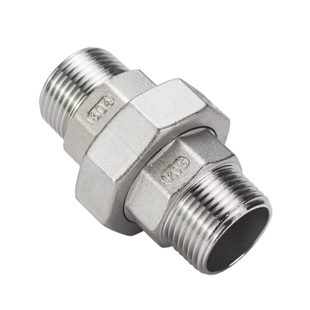 PTFE-Seal 1/10.2 cm 3/20.3 cm 1/5.1 cm 3/10.2 cm 2.5 cm -5.1 cm BSPT Acoplador macho Union Scoket SS304/316 Conector de tubería de acero inoxidable (BSPT SS316 M-M, 1-1/2 pulgadas)
