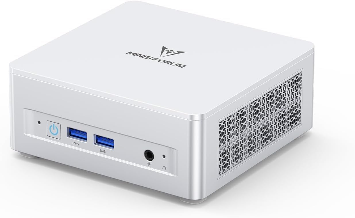 MINIS FORUM UM870 Slim Mini-PC, AMD Ryzen 7 8745H (8 Kerne/16 Threads, bis zu 4,9 GHz), 32 GB DDR5-RAM und 512 GB PCIe 4.0 SSD, DP/HDMI 2.1/USB 4.0, 4 x USB Typ A, WLAN 6e/BT 5.2