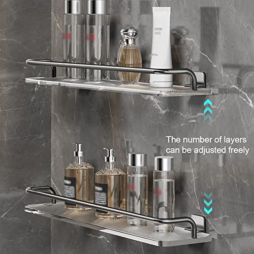 Étagère de rangement murale en acrylique gris pour serviettes et épices - 2