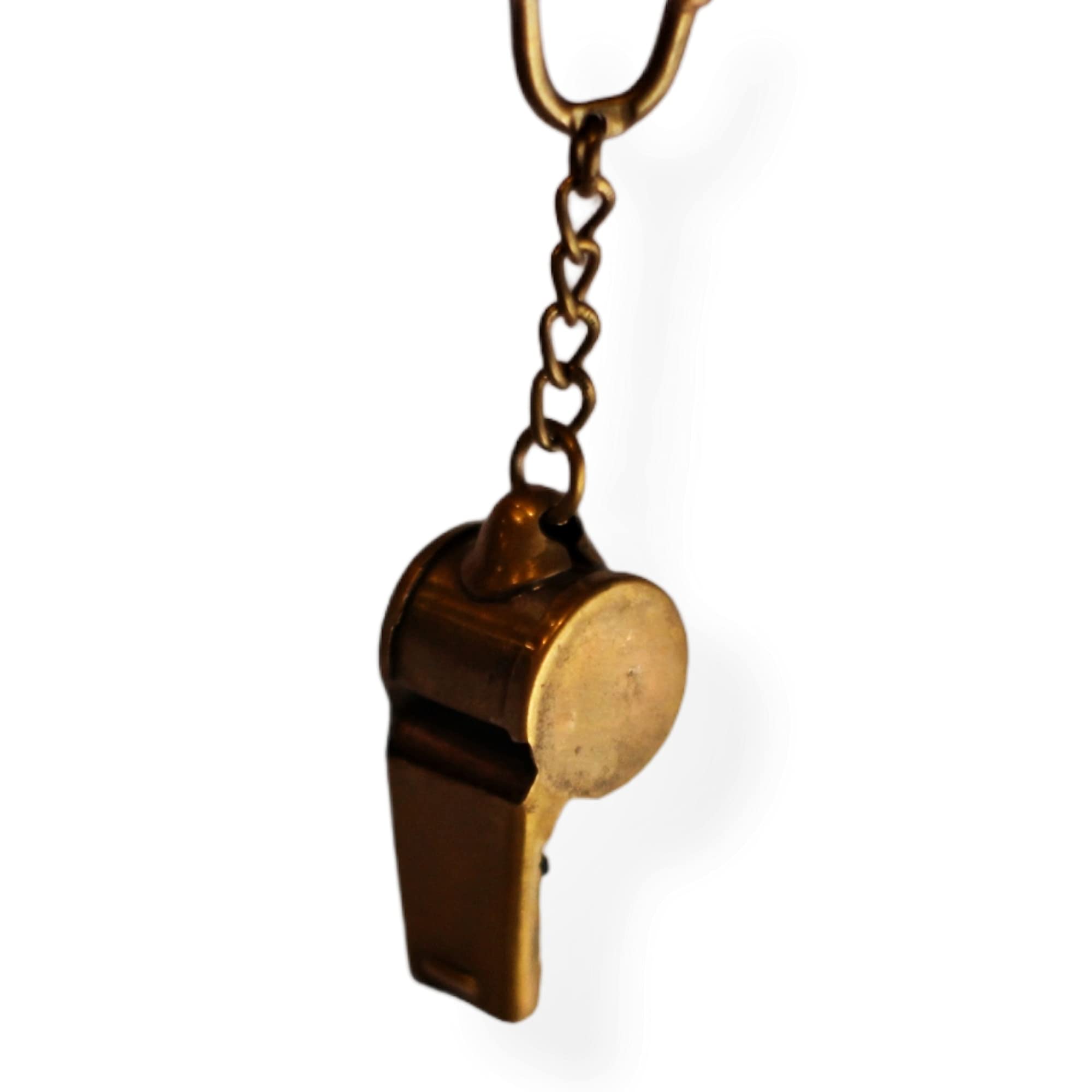 Modern Miracles Antique Handmade Brass Whistle Key Chain Ring Gift Souvenir Vintage-picture-56