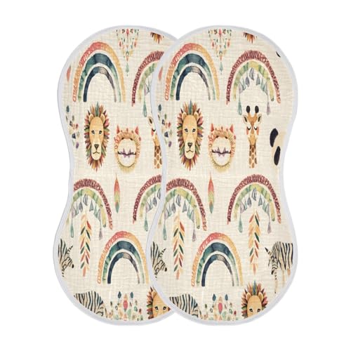 Kigai Boho Animals Baby Burp Cloths Extra Soft and Absorbent Burping Rags Cotton Burping Clothes Baby Washcloths for Newborn Boys Girls - 1 Pack2