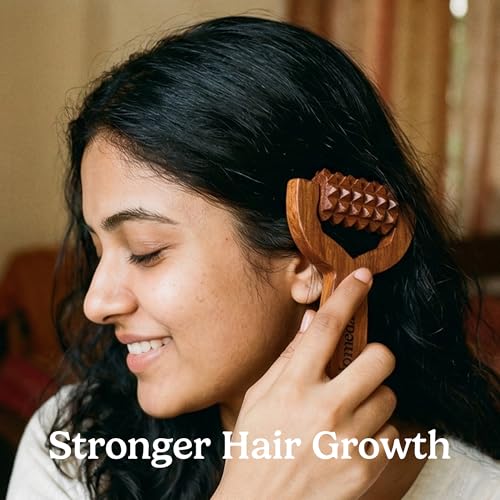 Image of Balayantra for Hair Growth Roller | Head Roller Bala Yantra | Wooden Derma Roller Balyantra for Hair | Wood Head Massage & Scalp Massager - Pain Relief & Blood Circulation
