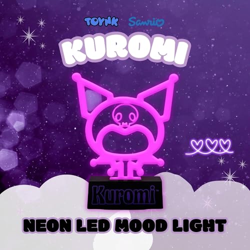 Image of Silver Buffalo Sanrio Hello Kitty Kuromi Mood Lighting, Neon Light Lamp