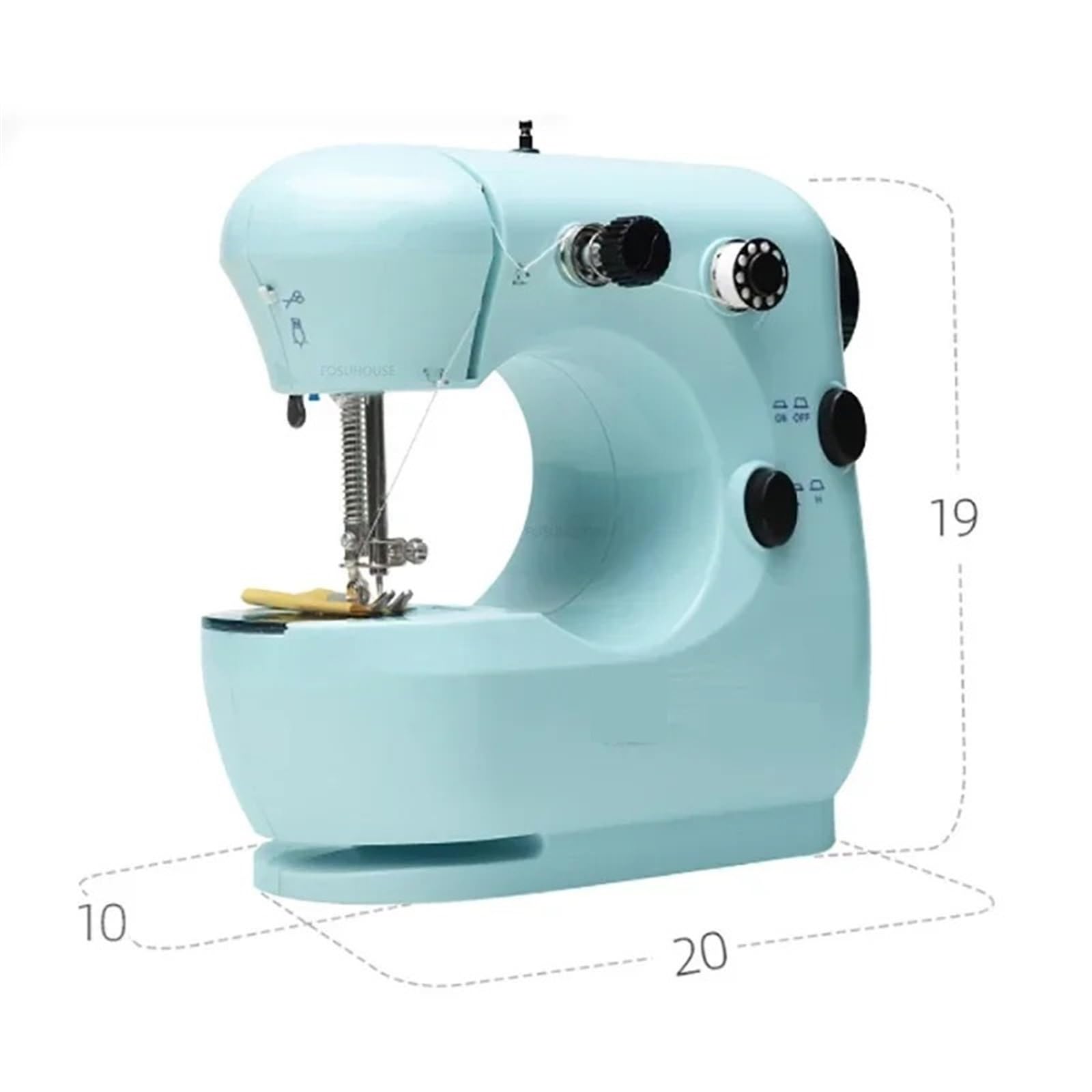 Máquina de coser portátil, minimáquina de coser multifunción for el hogar con pedal, eléctrica de mano, suministros de costura for ropa Para principiantes y aficionados al bricolaje