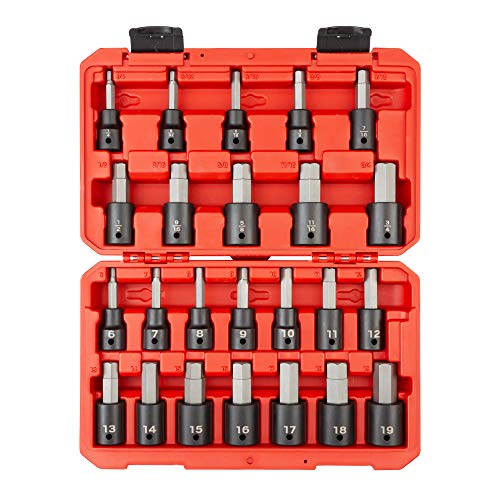 Flash Sale TEKTON 1/2 Inch Drive Hex Impact Bit Socket Set, 24-Piece (1/4-3/4 in, 6-19 mm)  SIB92311