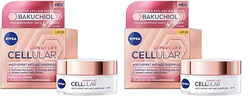 NIVEA Cellular Expert Lift Multi-Effekt Anti-Age Tagespflege, feuchtigkeitsspendende Tagescreme für eine jünger aussehende Haut, Feuchtigkeitscreme mit LSF 30 (50 ml) (Packung mit 2)