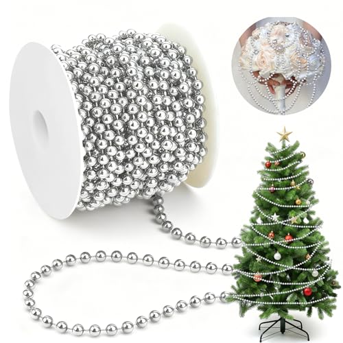 Perlenband 15M Perlenhochzeit Deko 6MM Christbaumkette Ozdoby...