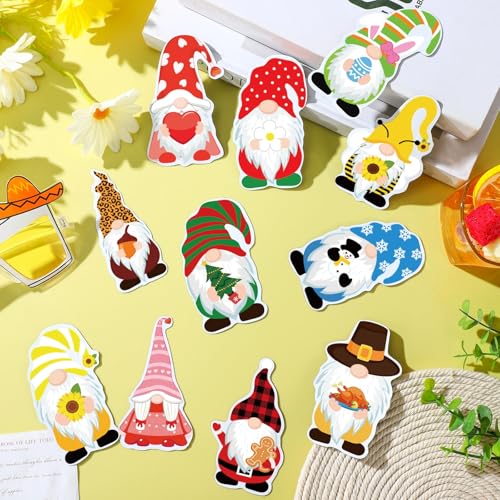 30 imanes decorativos de gnomo para refrigerador miniatura 3
