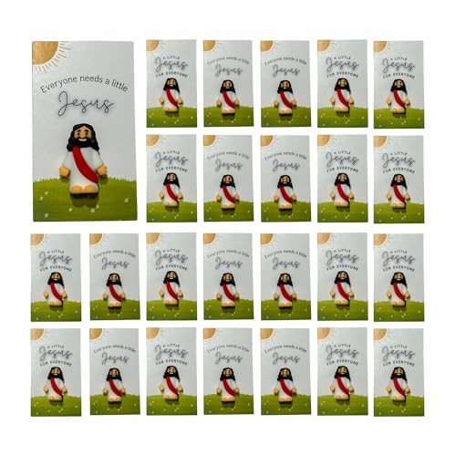 Mini Jesus Figurine “Everyone Needs a Little Jesus” Gift and Figure Christmas Easter Religious Gift for Kids and Adults Share Jesus (Everyone Needs A Little Jesus, 5)