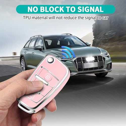 MILD EAST for Audi Key Fob Cover Compatible with A1 A3 Q3 Q7 R8 A6L TT 3 Button Flip Key Shell Case - Image 4