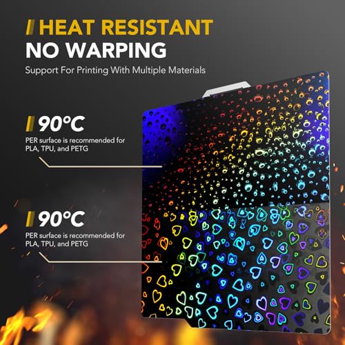 Image of 3D Printer Build Plate for Bambu Lab X1 X1C X1E P1P P1S A1, 3D Printer Accessories PER Dual Texture 257x257mm, Flexible Spring Steel Hot Bed Platform Sheet